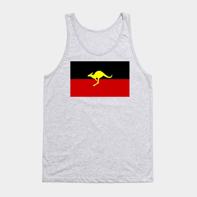 Aboriginal Australian Flag - Kangaroo Silhouette Tank Top by Historia